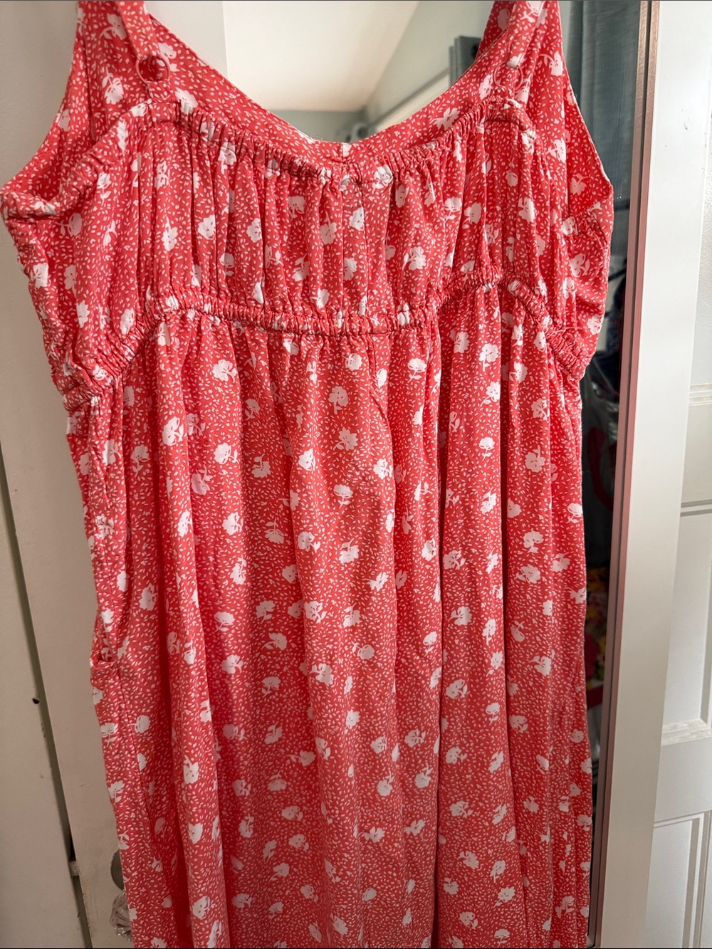 torrid Coral Midi Dress with White Floral Print - Picture 3 of 5